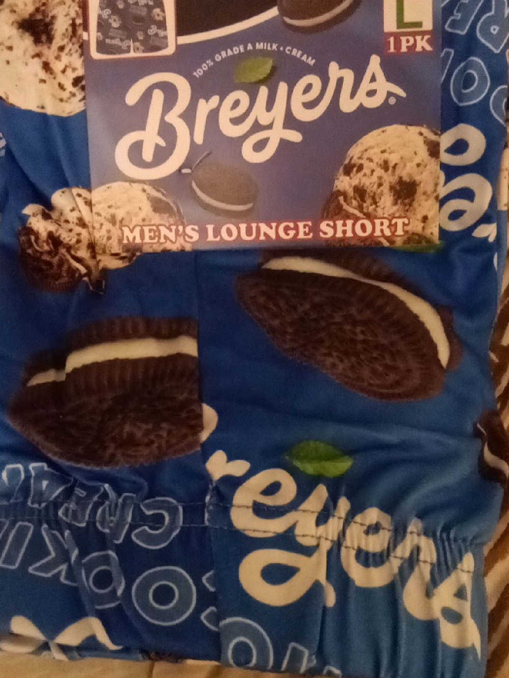 Breyers Men's Unisex Lounge Shorts - Blue Oreo Print